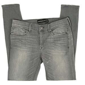 Express Jeans SIZE 10R Light Gray Mid Rise Legging Jegging Stretch Jeans